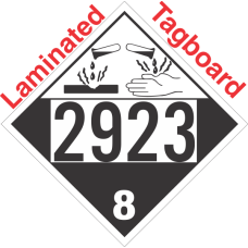 Corrosive Class 8 UN2923 Tagboard DOT Placard