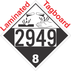 Corrosive Class 8 UN2949 Tagboard DOT Placard