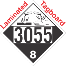 Corrosive Class 8 UN3055 Tagboard DOT Placard