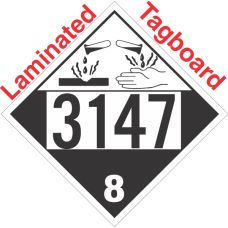 Corrosive Class 8 UN3147 Tagboard DOT Placard