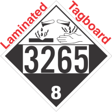 Corrosive Class 8 UN3265 Tagboard DOT Placard