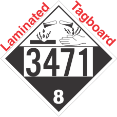 Corrosive Class 8 UN3471 Tagboard DOT Placard