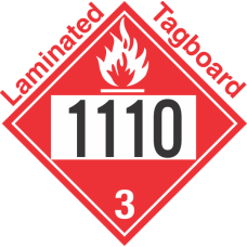 Flammable Class 3 UN1110 Tagboard DOT Placard