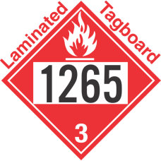 Flammable Class 3 UN1265 Tagboard DOT Placard