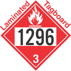 Flammable Class 3 UN1296 Tagboard DOT Placard