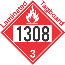 Flammable Class 3 UN1308 Tagboard DOT Placard