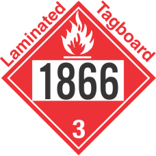Flammable Class 3 UN1866 Tagboard DOT Placard