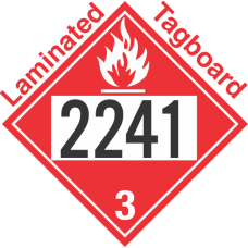 Flammable Class 3 UN2241 Tagboard DOT Placard