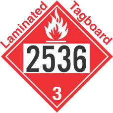 Flammable Class 3 UN2536 Tagboard DOT Placard