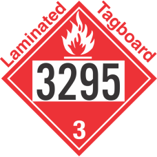 Flammable Class 3 UN3295 Tagboard DOT Placard