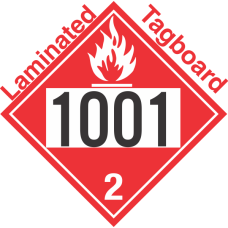 Flammable Gas Class 2.1 UN1001 Tagboard DOT Placard