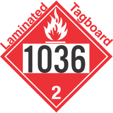 Flammable Gas Class 2.1 UN1036 Tagboard DOT Placard