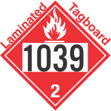 Flammable Gas Class 2.1 UN1039 Tagboard DOT Placard