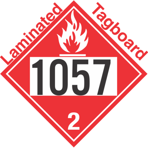 Flammable Gas Class 2.1 UN1057 Tagboard DOT Placard