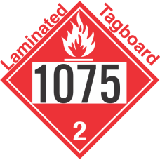Flammable Gas Class 2.1 UN1075 Tagboard DOT Placard