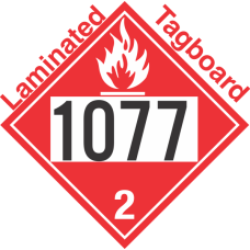 Flammable Gas Class 2.1 UN1077 Tagboard DOT Placard