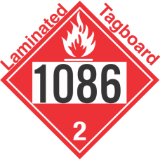 Flammable Gas Class 2.1 UN1086 Tagboard DOT Placard