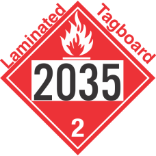 Flammable Gas Class 2.1 UN2035 Tagboard DOT Placard