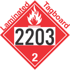 Flammable Gas Class 2.1 UN2203 Tagboard DOT Placard