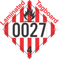 Flammable Solid Class 4.1 UN0027 Tagboard DOT Placard