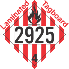 Flammable Solid Class 4.1 UN2925 Tagboard DOT Placard