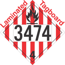 Flammable Solid Class 4.1 UN3474 Tagboard DOT Placard