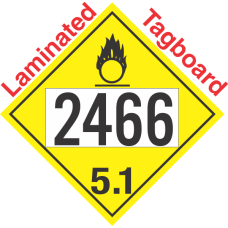 Oxidizer Class 5.1 UN2466 Tagboard DOT Placard