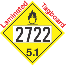 Oxidizer Class 5.1 UN2722 Tagboard DOT Placard
