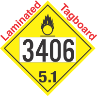 Oxidizer Class 5.1 UN3406 Tagboard DOT Placard