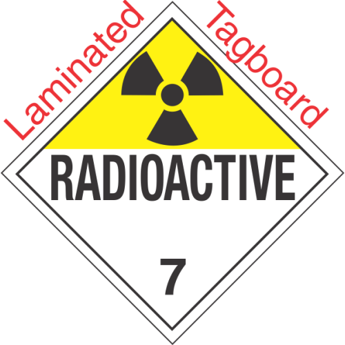 Radioactive Class 7 UN2978 Tagboard DOT Placard