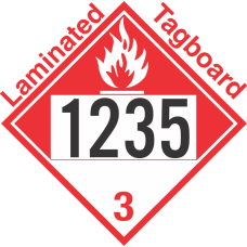Combustible Class 3 UN1235 Tagboard DOT Placard