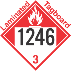 Combustible Class 3 UN1246 Tagboard DOT Placard