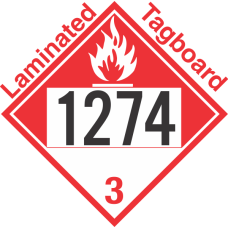 Combustible Class 3 UN1274 Tagboard DOT Placard