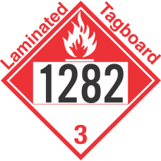 Combustible Class 3 UN1282 Tagboard DOT Placard