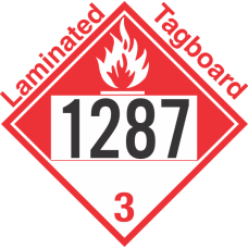 Combustible Class 3 UN1287 Tagboard DOT Placard