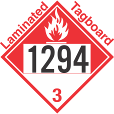 Combustible Class 3 UN1294 Tagboard DOT Placard