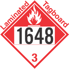 Combustible Class 3 UN1648 Tagboard DOT Placard