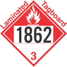 Combustible Class 3 UN1862 Tagboard DOT Placard
