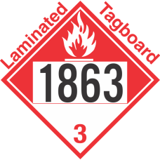 Combustible Class 3 UN1863 Tagboard DOT Placard