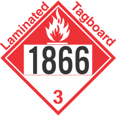 Combustible Class 3 UN1866 Tagboard DOT Placard