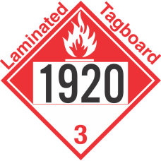 Combustible Class 3 UN1920 Tagboard DOT Placard