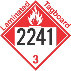 Combustible Class 3 UN2241 Tagboard DOT Placard