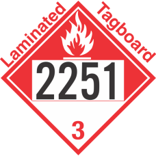 Combustible Class 3 UN2251 Tagboard DOT Placard