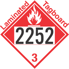 Combustible Class 3 UN2252 Tagboard DOT Placard