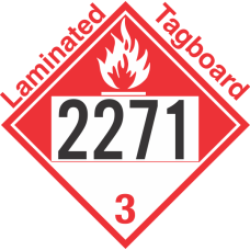 Combustible Class 3 UN2271 Tagboard DOT Placard