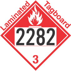Combustible Class 3 UN2282 Tagboard DOT Placard