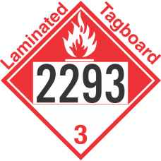 Combustible Class 3 UN2293 Tagboard DOT Placard
