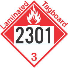 Combustible Class 3 UN2301 Tagboard DOT Placard