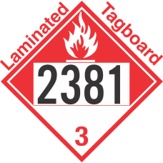 Combustible Class 3 UN2381 Tagboard DOT Placard