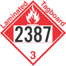 Combustible Class 3 UN2387 Tagboard DOT Placard